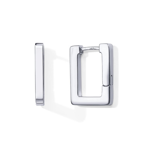 PAVOI Rhodium Plated 925 Sterling Silver Post Square Hoop Earrings | Geometric Rectangle Gold Hoop Earrings for Women PAVOI Rhodium Plated 925 Sterling Silver Post Square Hoop Earrings | Geometric Rectangle Gold Hoop Earrings for Women