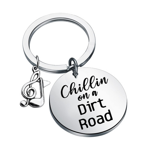 POTIY Country Music Keychain Country Song Keychain Chillin on A Dirt Road Country Concert Keychain Music Lovers (Dirt Road)