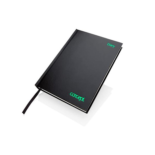 Premier Stationery Concept Green A5 Page A Day Undated Diary. Made from Earth Conscious Recyclable Materials.