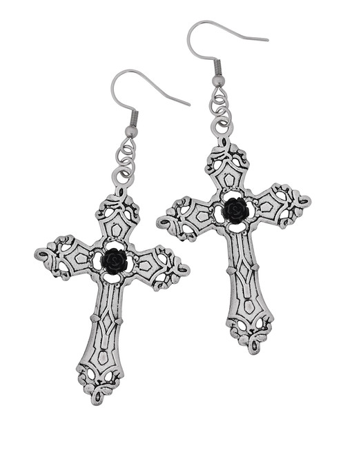Sacina Goth Gothic Cross Earrings, Zinc Alloy Cross Pendant, Goth Earrings, Halloween Christmas New Year Jewelry Gift for Women Sacina Goth Gothic Cross Earrings, Zinc Alloy Cross Pendant, Goth Earrings, Halloween Christmas New Year Jewelry Gift for Women