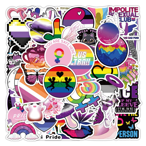 Pride Stickers, 60PCS LGBTQ+ Stickers, Gay Stickers Bulk for Trans Bi Lesbian LGBTQ Gay Pride Stuff, Mixed Pride Stickers for Pride Accessories, All Kind of Pride Stickers for Laptop Helmet