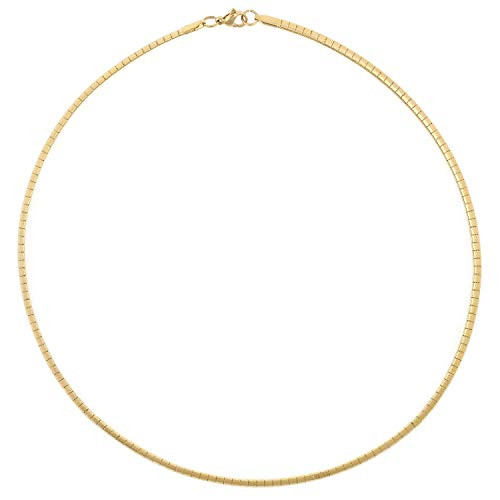 2 PCS 18K Gold Stainless Steel Omega Chain Choker Necklace for Jewelry Making