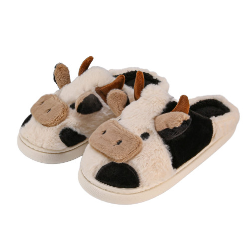 soofylia Cow Slippers for Women and Men,Cute Animal Fuzzy slippers house indoor Outdoor Plush Kawaii Slippers 3637