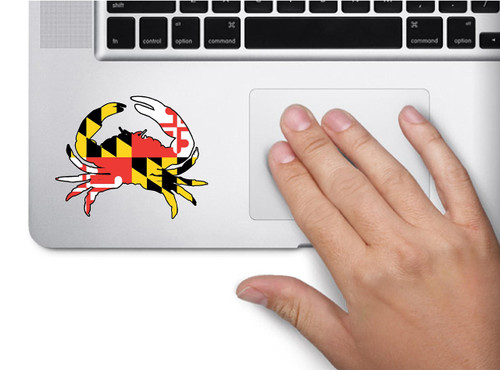 Crab Maryland Flag 3x3.5 inches Sticker Decal die Cut Vinyl - Made and Shipped in USA