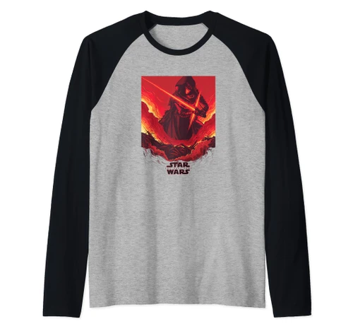 Star Wars: The Last Jedi Kylo Ren On Guard Epic Poster Raglan Baseball Tee