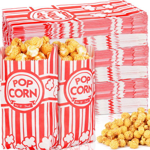 1000pcs Paper Popcorn Bags for Party, 1 Oz Small Vintage Individual Servings Popcorn Container Pop Corn Bags Bulk for Popcorn Machine Accessories Supplies Movie Nights