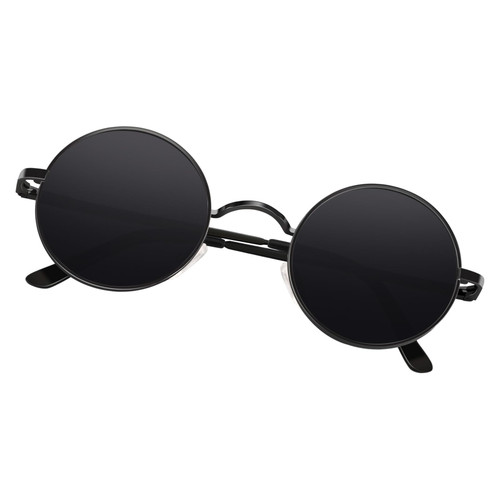 Sunier Round Sunglasses Men Women, Retro 70s Polarized Hippie Lennon Circle UV400 Mens Shades