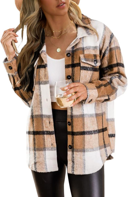 Trendy Queen Womens Cute Corduroy Jacket Aztec Plus Size Shacket Button Down Long Sleeve Shirt Fall Shackets 2023 Winter Outfits Coats