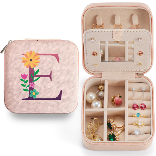 UJHAW Travel Jewelry Case, Jewelry Organizer Box, Jewelry Organizer Jewelry Travel Organizer Small Jewelry Organizer Ring Organizer Necklace Organizer Earring Organizer Box-Initial E UJHAW Travel Jewelry Case, Jewelry Organizer Box, Jewelry Organizer Jewelry Travel Organizer Small Jewelry Organizer Ring Organizer Necklace Organizer Earring Organizer Box-Initial E