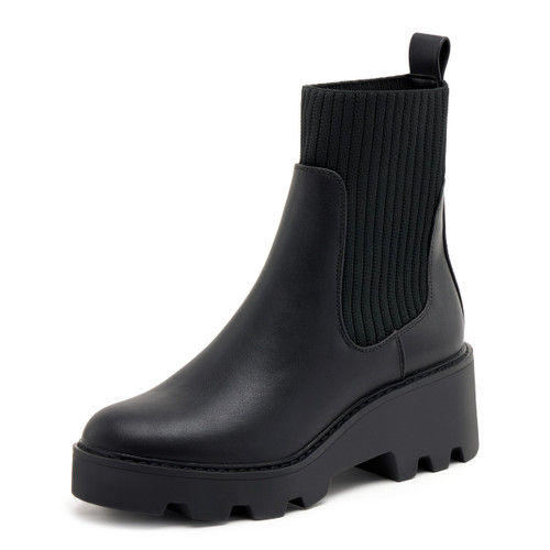 vodvob Women's Elastic Chelsea Boots Chunky Block Heel Platform Lug Sole Ankle Booties vodvob Women's Elastic Chelsea Boots Chunky Block Heel Platform Lug Sole Ankle Booties