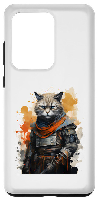 Galaxy S20 Ultra Cat as a Samurai or Japanese Warrior Martial Arts Cat Case