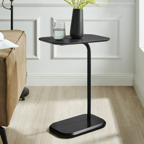 WOODEEM C-Shaped End Table, Black C Table for Couch and Bed, Sofa Side Tables with Metal Frame,for Small Spaces, Living Room, Bedroom WOODEEM C-Shaped End Table, Black C Table for Couch and Bed, Sofa Side Tables with Metal Frame,for Small Spaces, Living Room, Bedroom