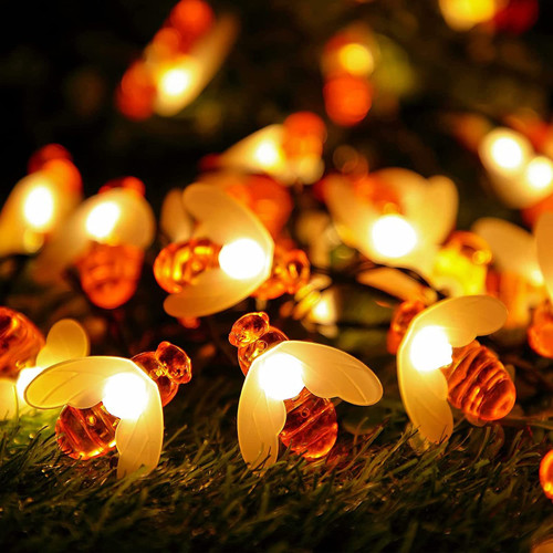 YAWALL Honeybee LED String Lights Decor - 10FT 30 LED Honeybee String Lights for Bedroom, Living Room, Plants, Patios, Party, Wedding, Decoration, Gardens, Patios, Xmas