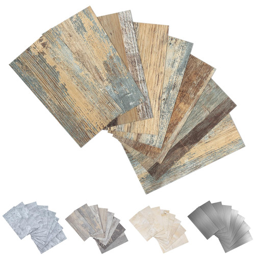 2 Pieces Peel and Stick backsplash 3 x 6 Inches 3D Mix Rustic PVC Composite Wall Tile Stick on Backsplash Tile for Kitchen Bathroom, Laundry Room, Camper, Fireplace