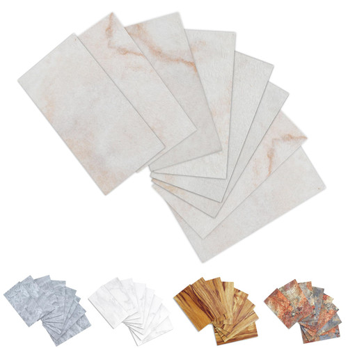 100 Pieces Peel and Stick backsplash 3 x 6 Inches 3D Beige Yellow PVC Composite Wall Tile Stick on Backsplash Tile for Kitchen Bathroom, Laundry Room, Camper, Fireplace