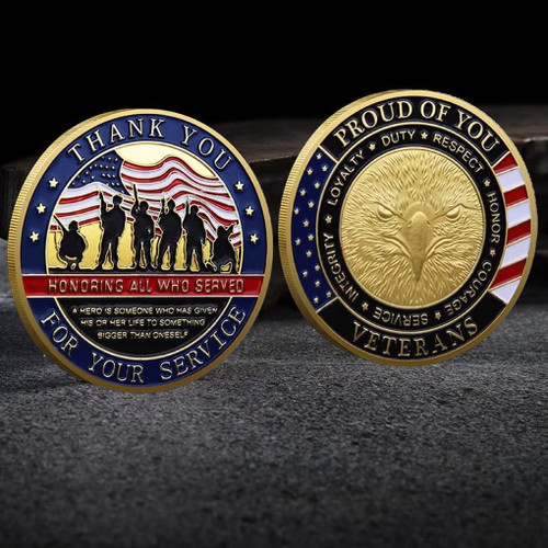 Thank You for Your Service Challenge Coin Military Appreciation United States Veteran Challenge Coin