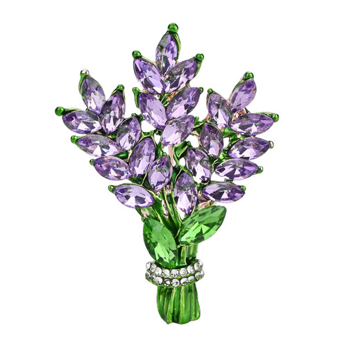 Lavender Flower Brooch Pins for Women Crystal Rhinestone Handmade Elegant Pin Jewelry Brooches Accessories for Women Girls Lavender Flower Brooch Pins for Women Crystal Rhinestone Handmade Elegant Pin Jewelry Brooches Accessories for Women Girls