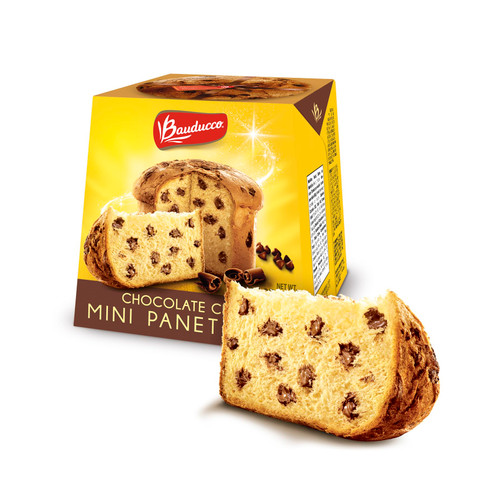 Bauducco Mini Panettone with Chocolate Chips, Moist & Fresh, Traditional Italian Recipe, Italian Traditional Holiday Cake 2.8oz (Pack of 1)