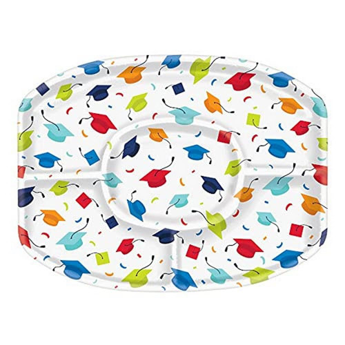 amscan Multicolor Grad Sectional Plastic Platter- 18"" | 1 Pc.