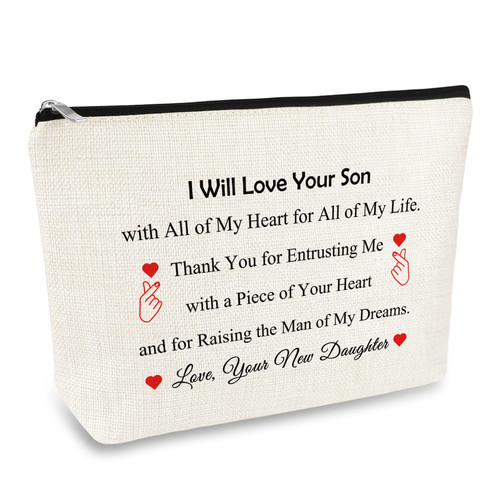 Mother of The Groom Gifts from Bride Makeup Bag Mother in Law Gifts From Daughter in Law Wedding Gifts for Bonus Mom Thank You Gift for New Mom Travel Cosmetic Bag Bridal Shower Gifts Mother's Day
