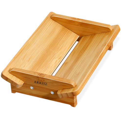 ARRITZ Bamboo Soap Dish Holder Bar Soap Holder for Shower Wooden Soap Savers Self Draining for Bathroom, Kitchen, Sinks and Countertop