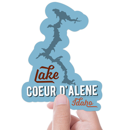 Lake Coeur d'Alene Sticker for Hydroflask - CDA Idaho Bumper Stickers for Car, Truck, RV - Post Falls Hayden North Idaho Decals for Laptop (Small - 3.5" Water Bottle Size)