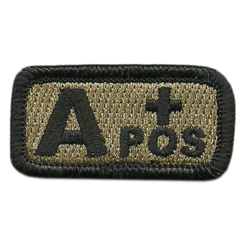 Gadsden and Culpeper Tactical Blood Type Patches - Type A Positive - 2"x1" (Coyote Tan)