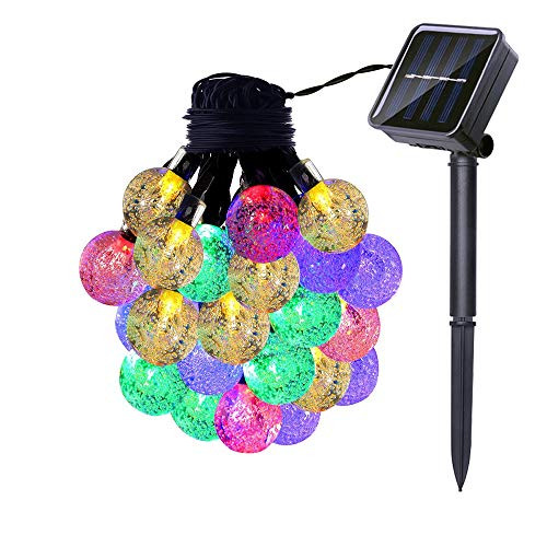 AVEKI Solar String Lights Outdoor, 30 LED Globe Solar String Lights Waterproof Crystal Ball Lights for Outdoor/Indoor Home Patio Lawn Garden Wedding Party Decorations (Multicolor)