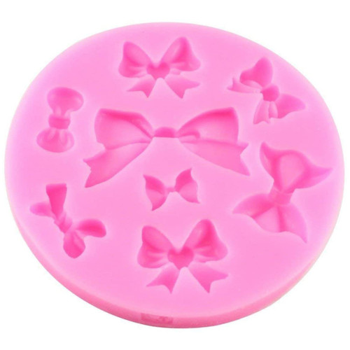 Cake Mould Silicone Bowtie Mould 8 Mini Bow Molds Fondant Sugar Craft Diy Cake Decorating Tool PEACH