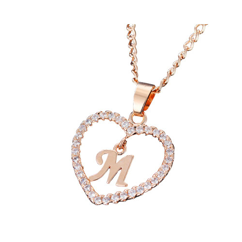 Fuqimanman2020 Initials Letter Necklace for Women Girls Zircon Love Heart Alphabet Necklace Charm CZ Pendant Jewelry Valentine's Day Birthday Jewelry Gifts-M Fuqimanman2020 Initials Letter Necklace for Women Girls Zircon Love Heart Alphabet Necklace Charm CZ Pendant Jewelry Valentine's Day Birthday Jewelry Gifts-M