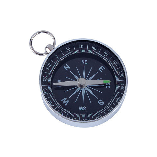 RiToEasysports Pocket Compass, Portable Silver Navigation Compass Fashionable Orienteering Compass Hiking Backpacking Compass for Outdoor Camping Hiking Sports Navigation Small Compass