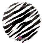 Anagram 1 Round - Zebra Foil Balloon, 18", Multicolored