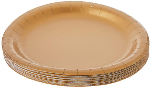 Creative Converting Touch of Color 24 Count Paper Lunch Plates, Glittering Gold