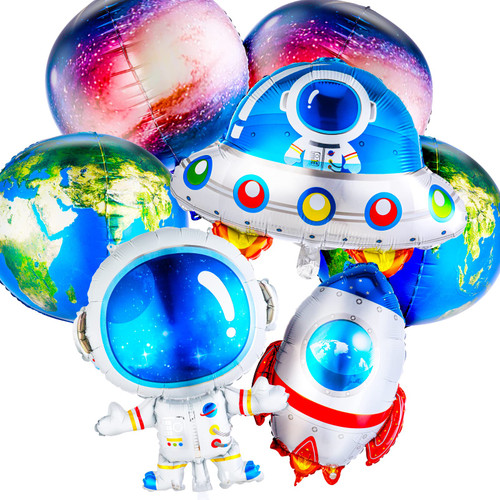 Prasacco 7 Pieces Large Space Balloons, Planet Astronaut Rocket Earth Balloon Kid Party Balloons Outer Space Galaxy Balloon Space Themed Party Decoration for Galaxy Birthday Party Photo Booth Prasacco 7 Pieces Large Space Balloons, Planet Astronaut Rocket Earth Balloon Kid Party Balloons Outer Space Galaxy Balloon Space Themed Party Decoration for Galaxy Birthday Party Photo Booth