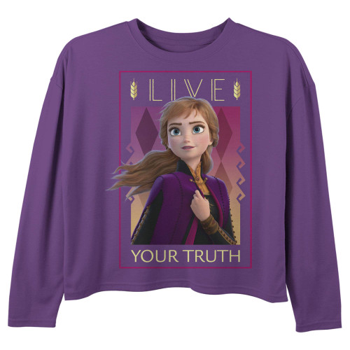 Disney Girls' T-Shirt, Purple, Medium