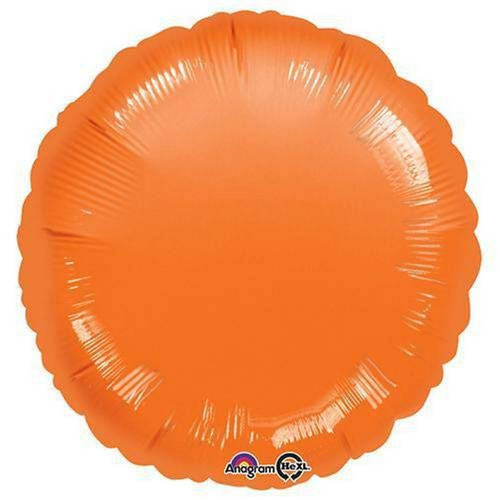Anagram Round-Metallic Orange Foil Balloon, 18" Anagram Round-Metallic Orange Foil Balloon, 18"