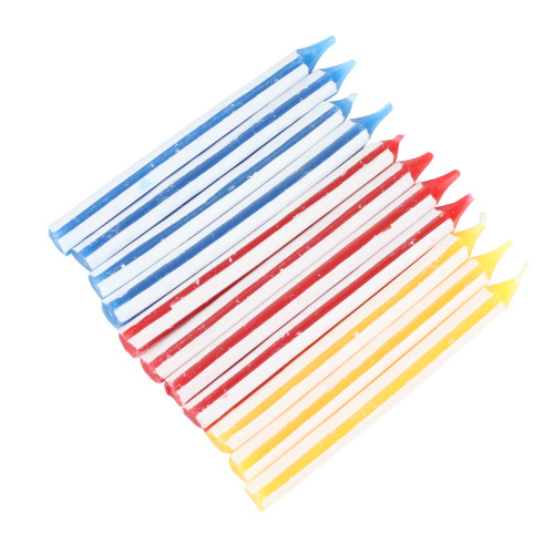 Chef Craft Classic Large Birthday Candles, 3 inches in Length 12 Piece Set, Striped