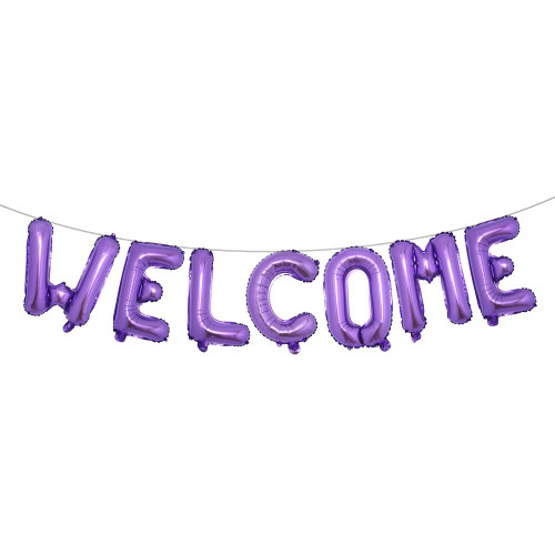 16 inch Multicolor Welcome Balloon Banner Balloons Foil Letter Balloon Anniversary Celebration Party Decorations (WELCOME Purple) 16 inch Multicolor Welcome Balloon Banner Balloons Foil Letter Balloon Anniversary Celebration Party Decorations (WELCOME Purple)