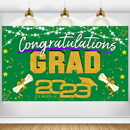 AUBAO Graduation Backdrop Banner Green Large Congrats Grad Party Supplies Decorations Photography Background for 2023 Graduation Party AUBAO Graduation Backdrop Banner Green Large Congrats Grad Party Supplies Decorations Photography Background for 2023 Graduation Party