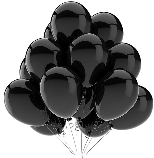 Black Balloons Latex Party Balloons - 50 Pack 12 inch Helium Matte Black Balloons for Wedding Graduation Baby Shower Birthday Party Decorations