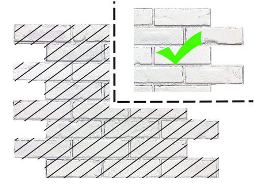 Sample for Display Purpose only Retro-Art 3D Wall Panels, Vintage Brick in White, PVC, 7" x 10", 569BC