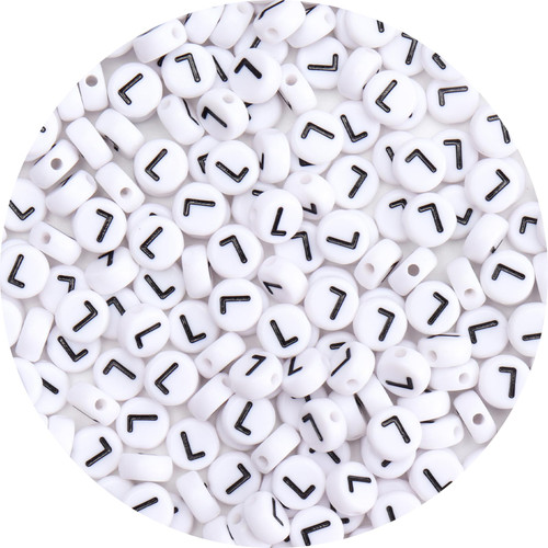 Siomia 100Pcs Letter Beads 4x7mm White Round Acrylic Alphabet Beads Letter L Beads for Jewelry Making DIY Bracelets Necklaces Key Chains Siomia 100Pcs Letter Beads 4x7mm White Round Acrylic Alphabet Beads Letter L Beads for Jewelry Making DIY Bracelets Necklaces Key Chains