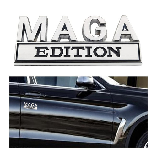 AICEL MAGA Edition Car Emblem, 3D Fender Metal Badge Decal Replacement, Strong Adhesive Tailgate Trunk Sticker, Letter Logo Auto Hood Decor Nameplate, Car Accessories for Truck, SUV, RV AICEL MAGA Edition Car Emblem, 3D Fender Metal Badge Decal Replacement, Strong Adhesive Tailgate Trunk Sticker, Letter Logo Auto Hood Decor Nameplate, Car Accessories for Truck, SUV, RV