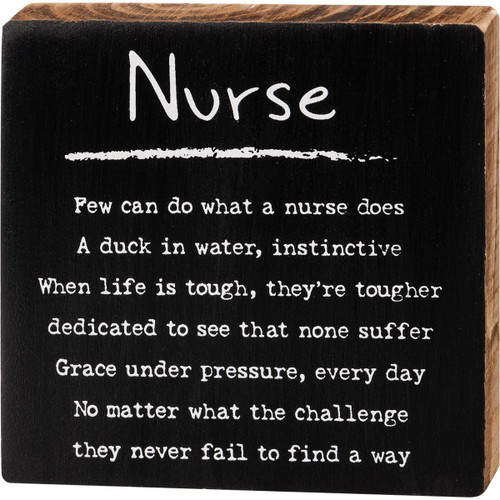 Primitives By Kathy 112125 Nurse Block Sign, 4-inch Square Primitives By Kathy 112125 Nurse Block Sign, 4-inch Square