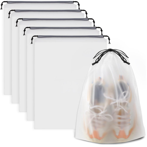 COIDEA Shoe Bags for Travel, 5 PCS Large Transparent Travel Shoe Bags for Packing, Clear Drawstring Travel Shoe Storage Bag, Portable Shoes Organizer Pouch with Rope for Men and Women COIDEA Shoe Bags for Travel, 5 PCS Large Transparent Travel Shoe Bags for Packing, Clear Drawstring Travel Shoe Storage Bag, Portable Shoes Organizer Pouch with Rope for Men and Women