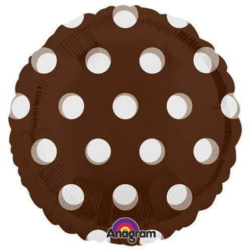 Anagram Round-Dots Brown Foil Balloon, 18" Anagram Round-Dots Brown Foil Balloon, 18"