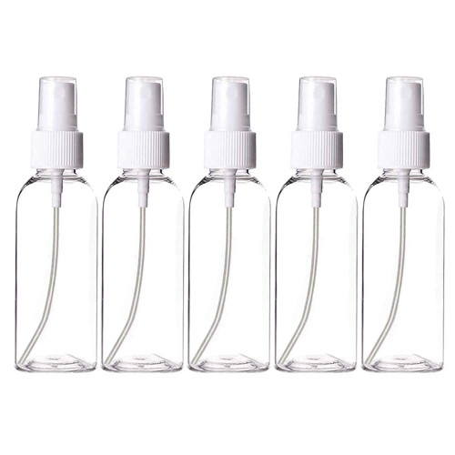 Imirootree 3 Pcs 100ml Spray Bottles, with Fine Mist Spray Clear Plastic Empty Refillable & Reusable Atomizer Container Bottles for Travel, Cosmetic, Bathroom, Kitchen