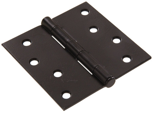 Hardware Essentials 852822 Residential Square Corner Door Hinges with Removable Pin Black 4"