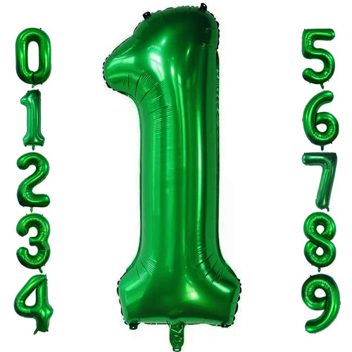 40 Inch Dark Green Number 1 Balloon Large Size Giant Jumbo Digit Mylar Foil Helium Dark Green Balloons for Birthday Party Celebration Decorations Graduations Anniversary Baby Shower Photo Shoot