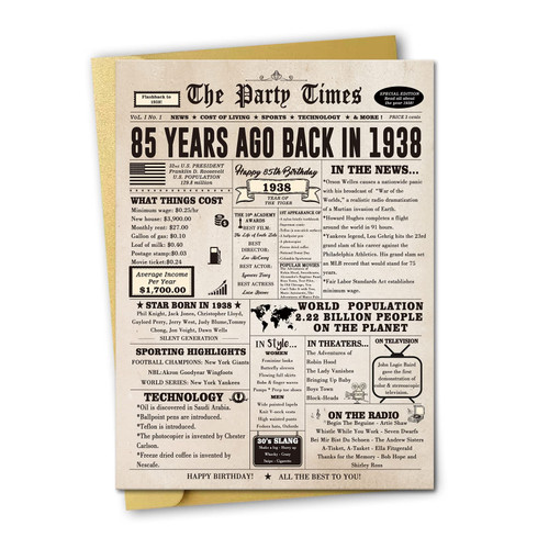 Ziwenhu Large 85th Birthday Card for Mom Dad, Big 85th Bday Card for Grandpa Grandma, Funny 85 Years Old for Men Women, Giant 85th Birthday Ideas for Him Her